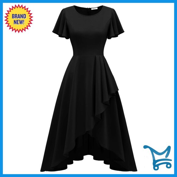 Dresses & Skirts - Tea Length A-Line Formal Dress Elegant Wedding Guest Cocktail Party Wear